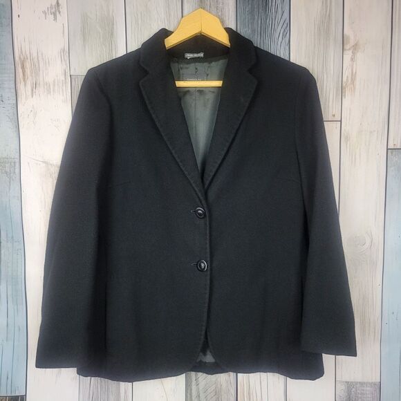 Tombolini Black Fitted Cashmere Blazer Two Button size Med Italy - Picture 6 of 11